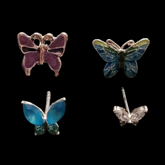Butterflies - Single Earrings Set of 4 - Picture 1 of 3